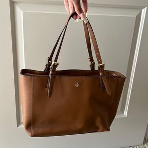 Tory Burch classic brown leather tote bag